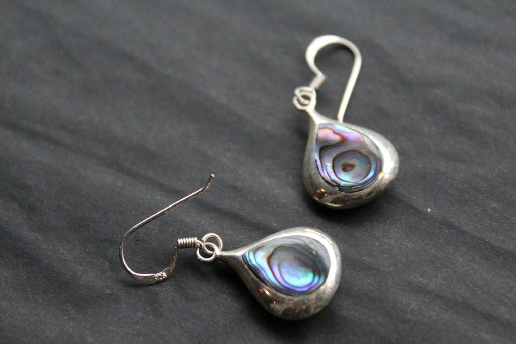 Abalone Shell & Shiva Eye Double Sided Earrings - Swax Jewellery Barmouth