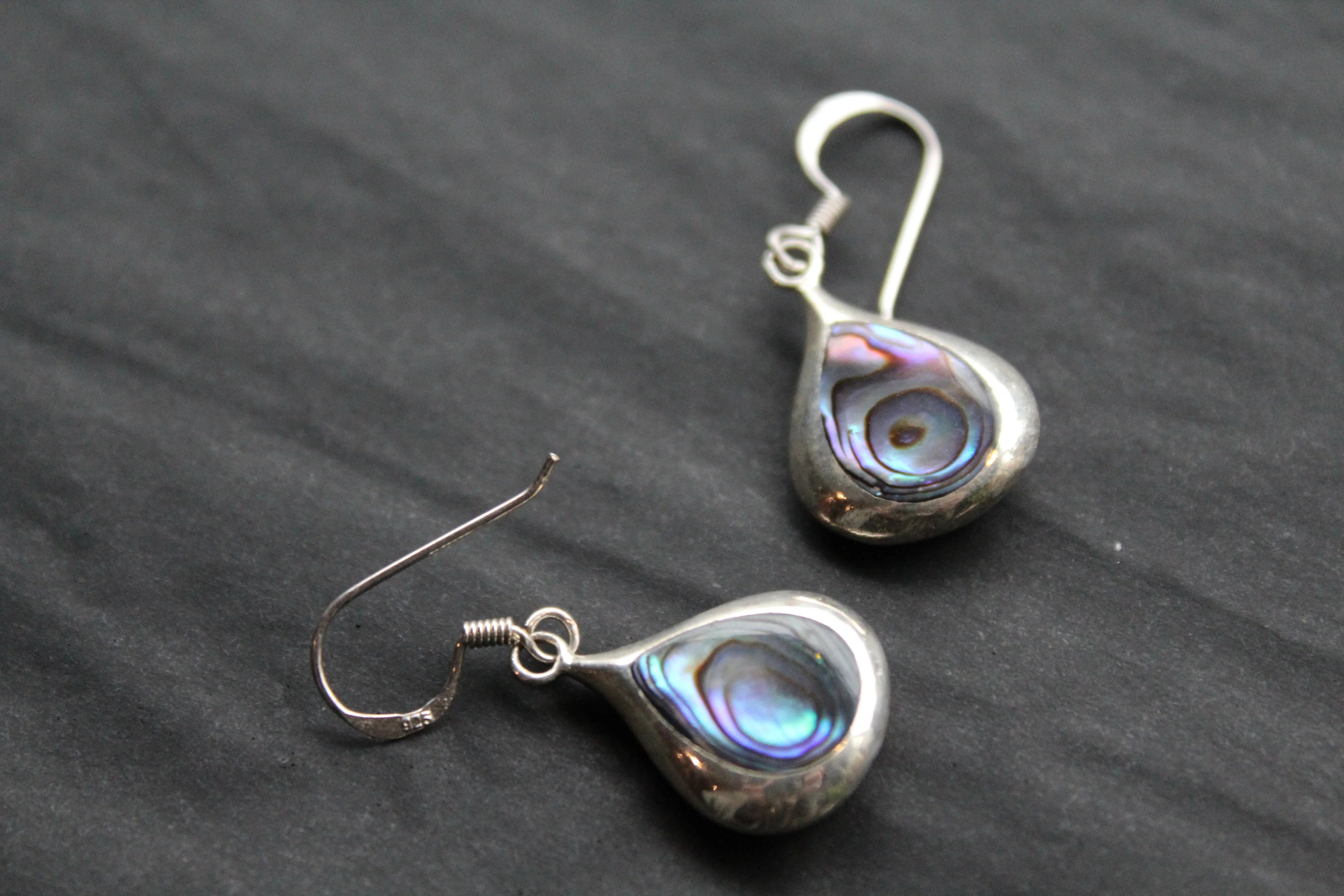Abalone Shell & Shiva Eye Double Sided Earrings - Swax Jewellery Barmouth