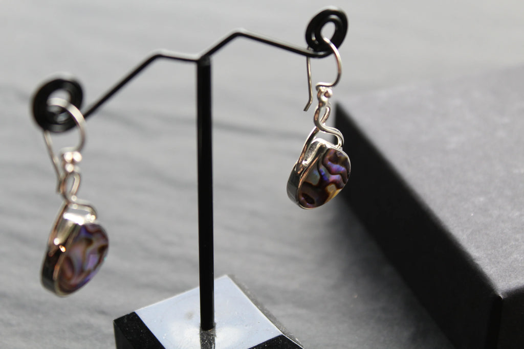 Abalone Shell & Sterling Silver Knot Topped Earrings - Swax Jewellery Barmouth