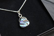Load image into Gallery viewer, Abalone Shell &amp; Sterling Silver Knot Topped Necklace
