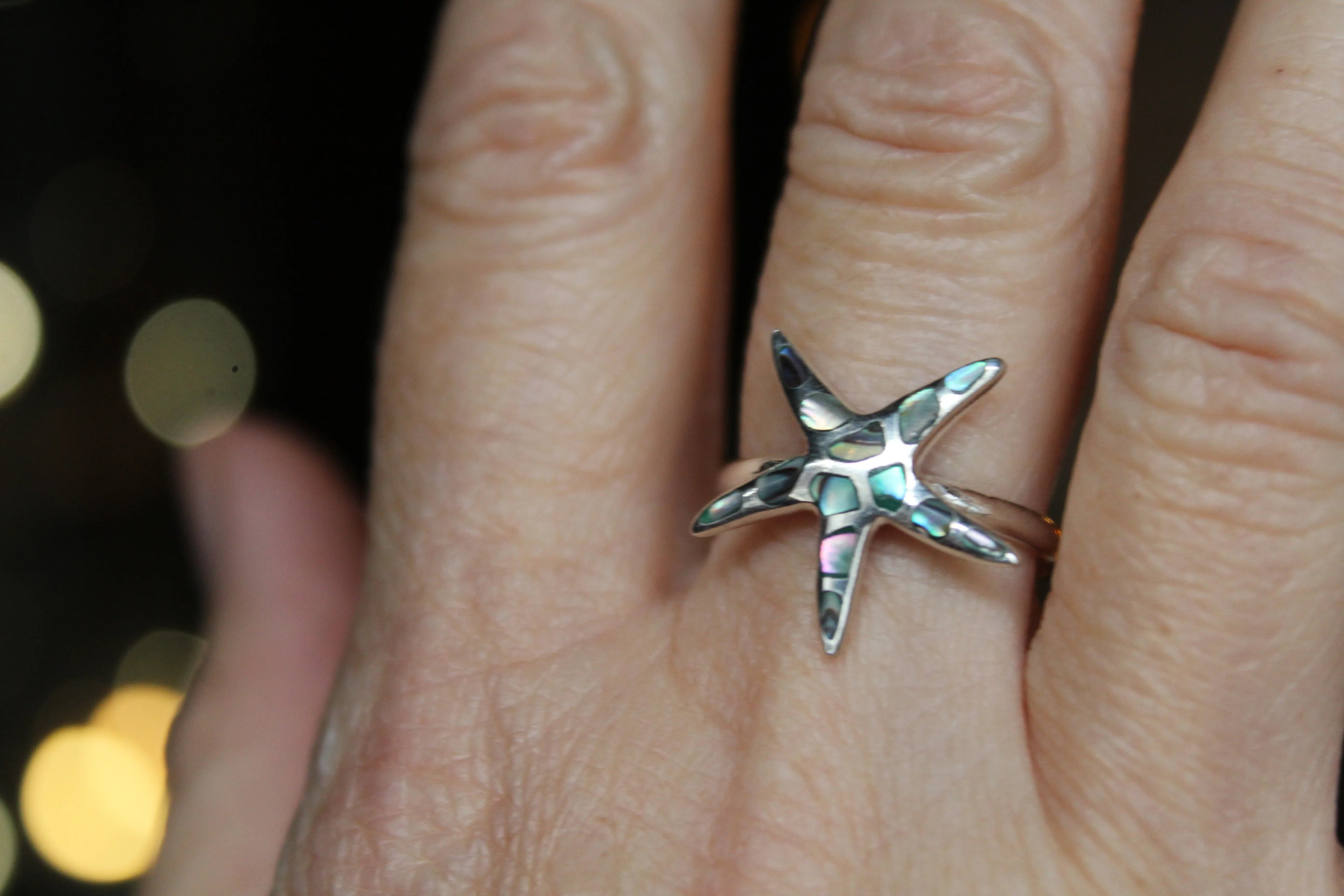 Abalone Star Fish Ring - Swax Jewellery Barmouth