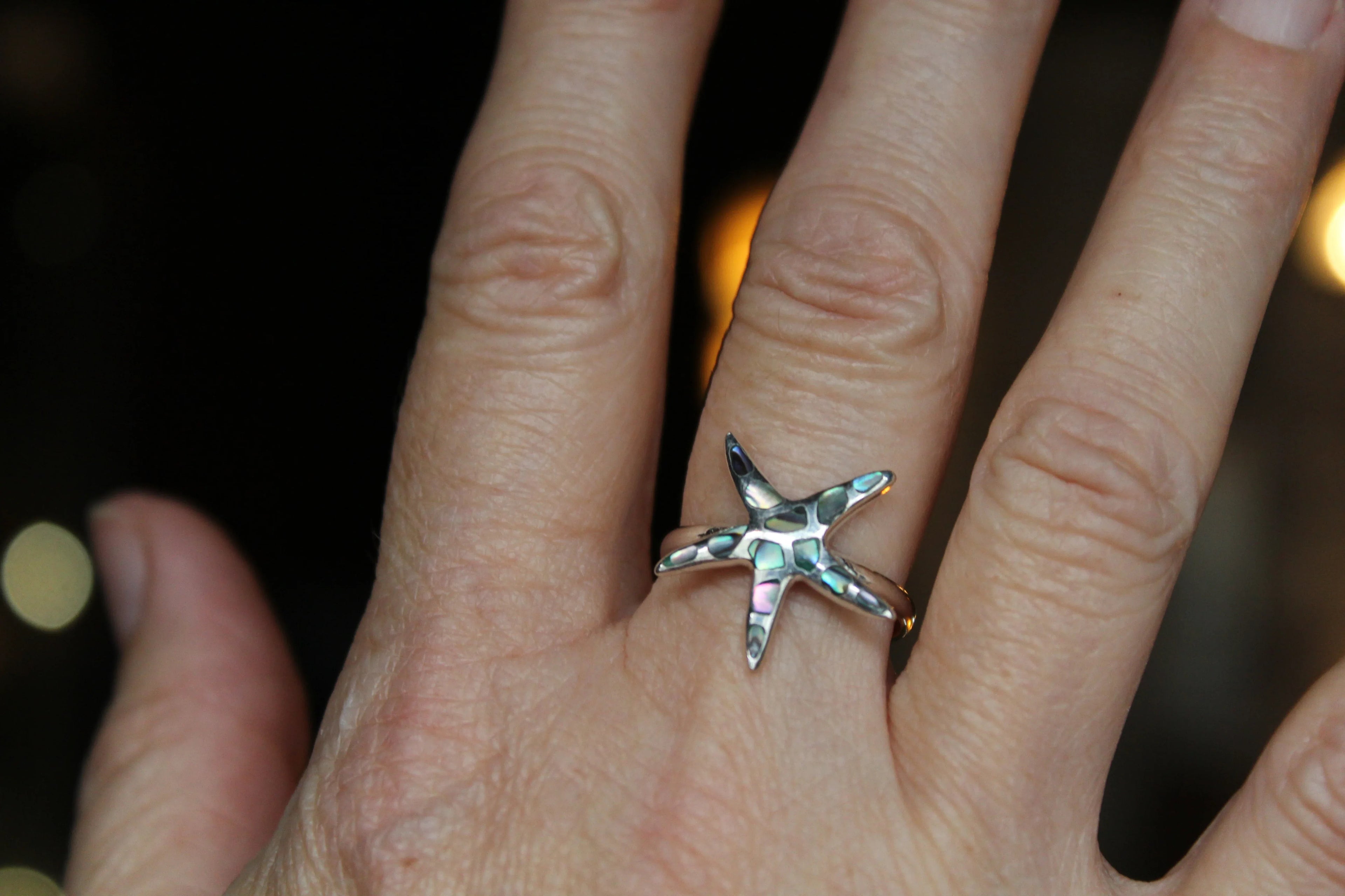 Abalone Star Fish Ring - Swax Jewellery Barmouth