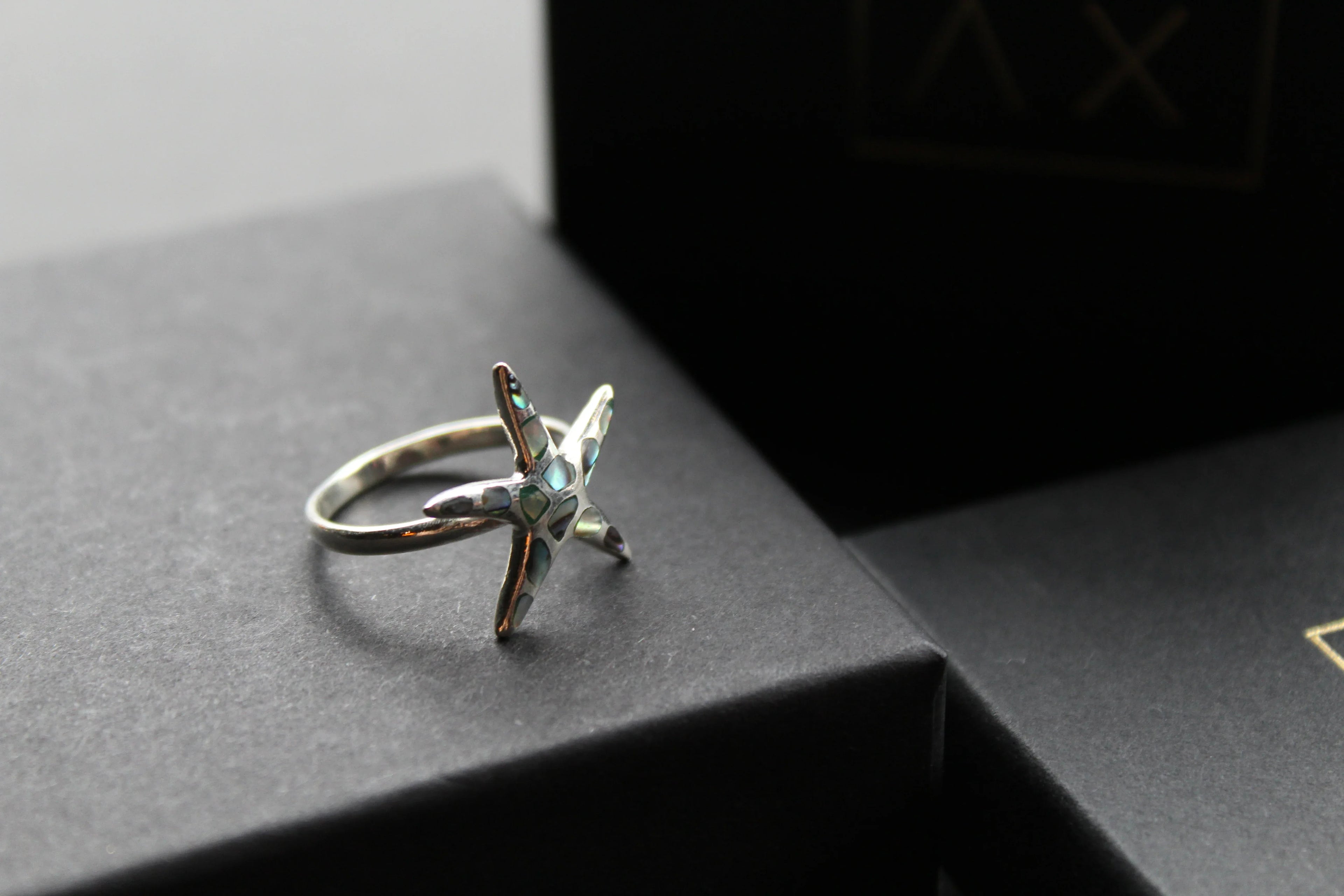 Abalone Star Fish Ring - Swax Jewellery Barmouth