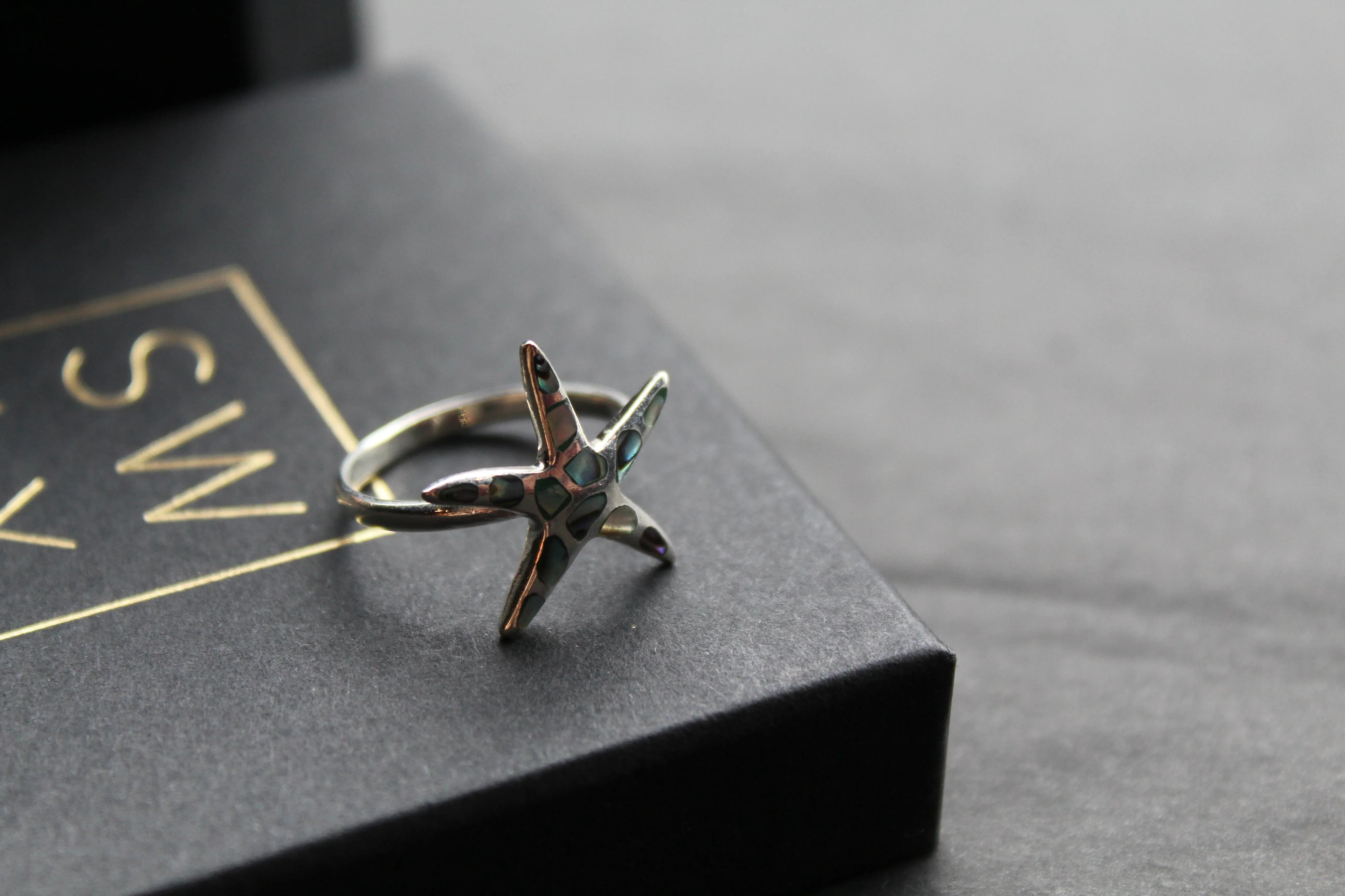 Abalone Star Fish Ring - Swax Jewellery Barmouth