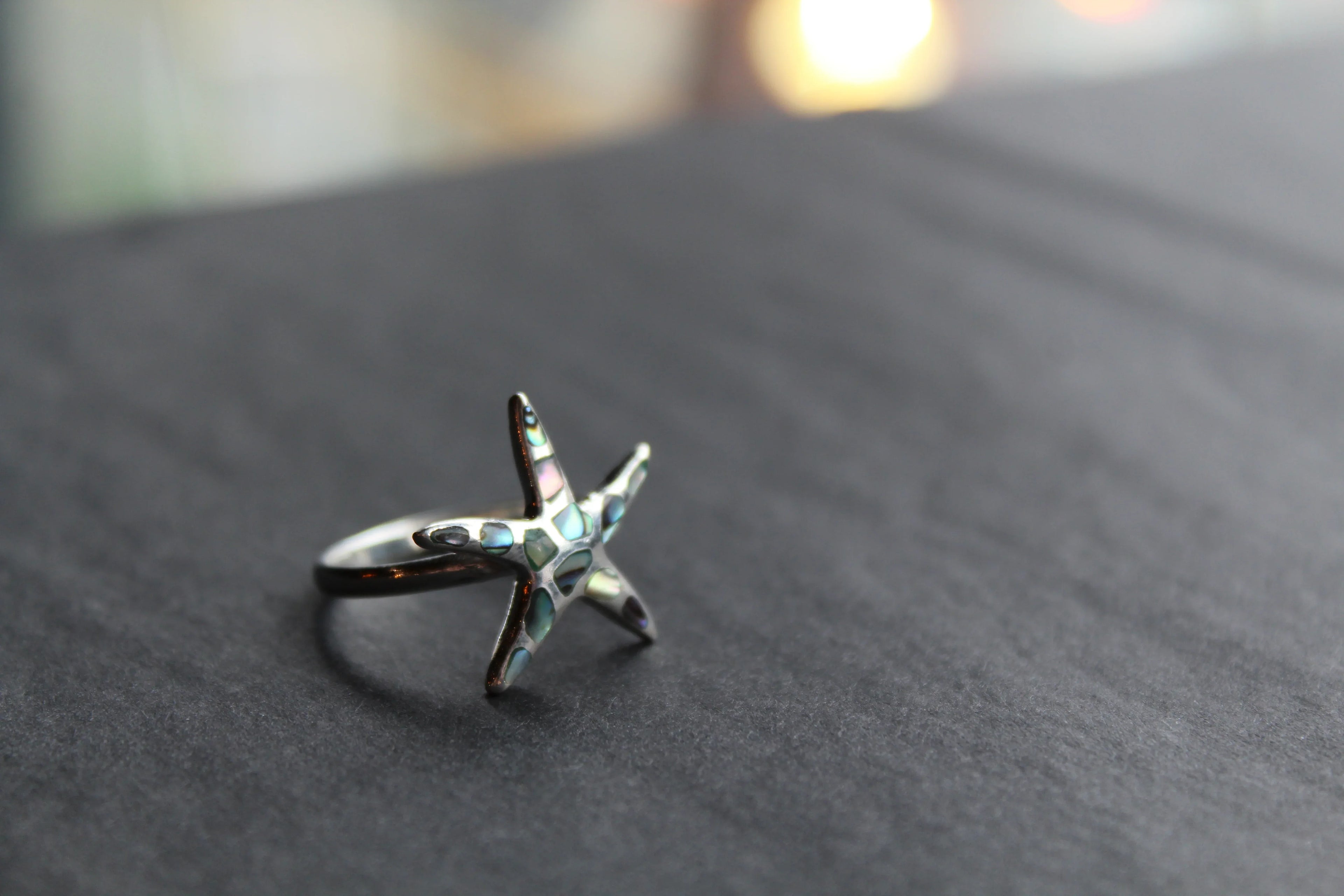 Abalone Star Fish Ring - Swax Jewellery Barmouth