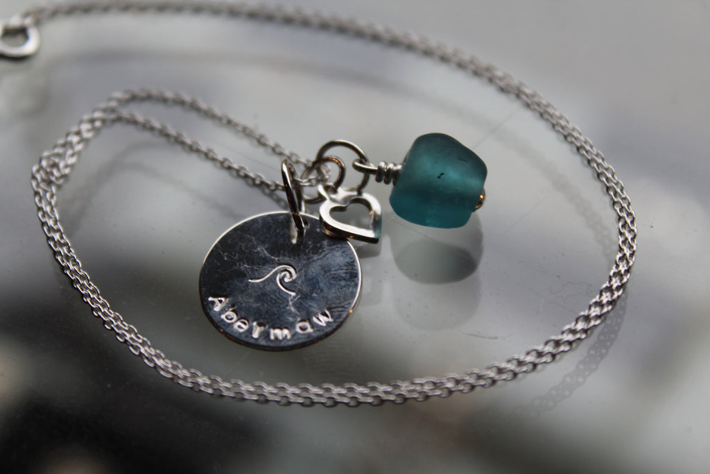 Barmouth /Abermaw Aqua Charm Necklace