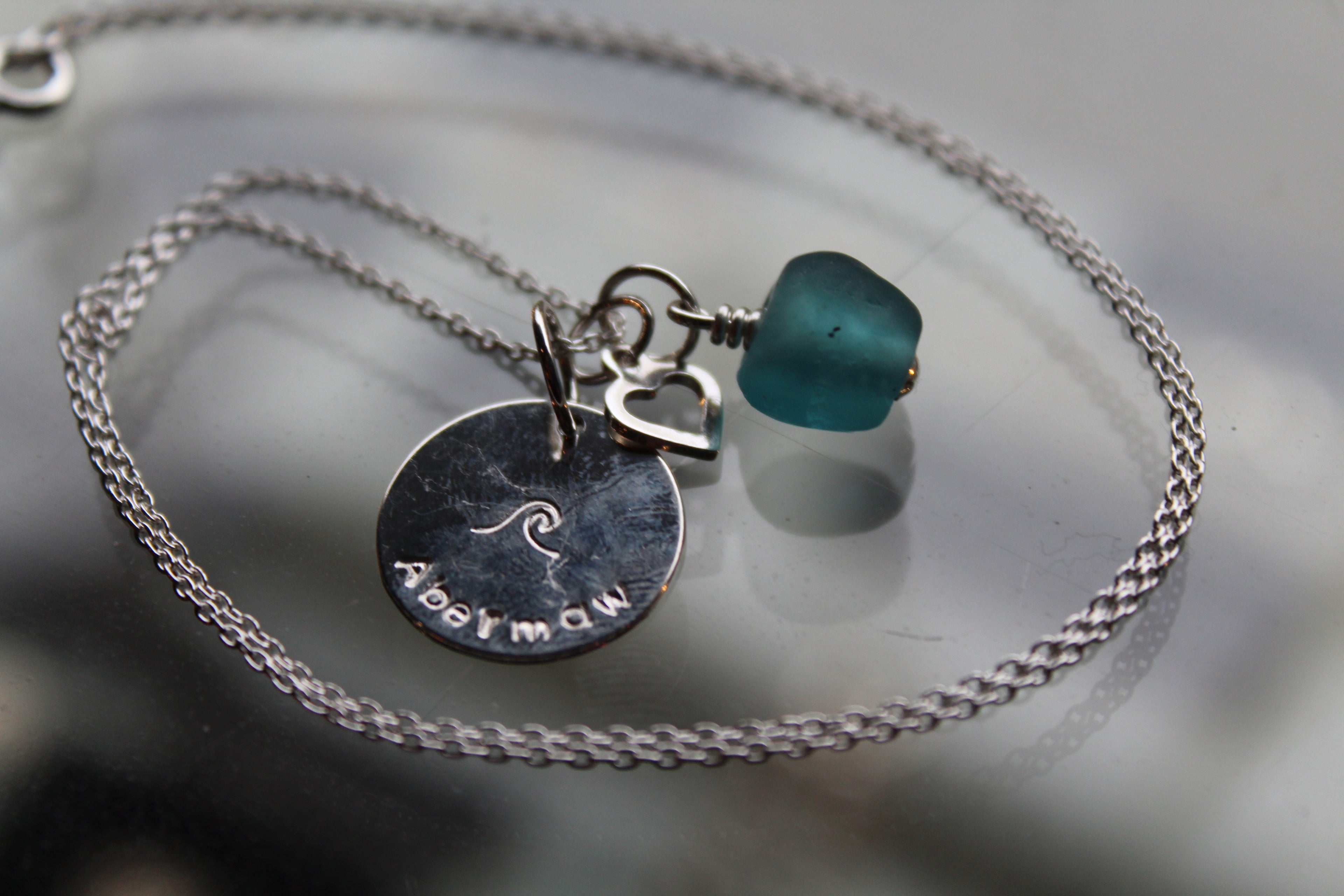 Barmouth /Abermaw Aqua Charm Necklace