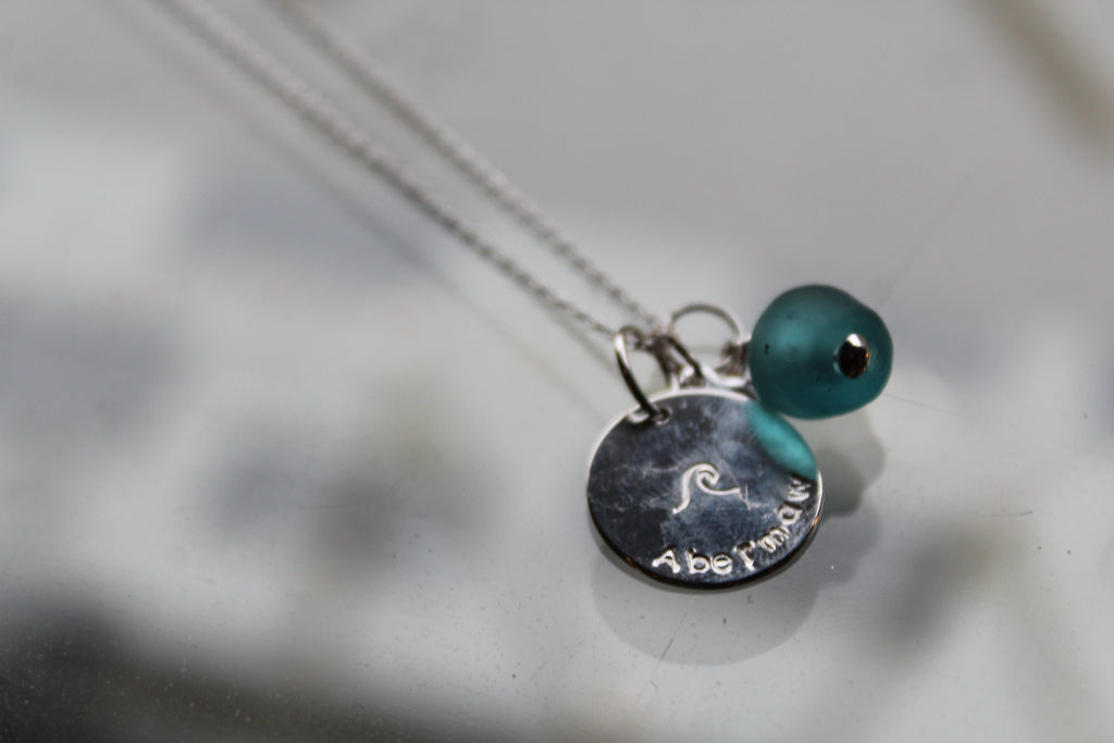 Barmouth /Abermaw Aqua Charm Necklace