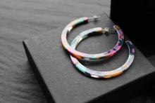 Load image into Gallery viewer, Acrylic Circle Hoop Stud Statement Earrings
