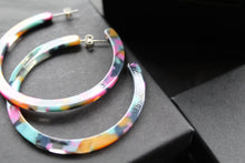 Load image into Gallery viewer, Acrylic Circle Hoop Stud Statement Earrings
