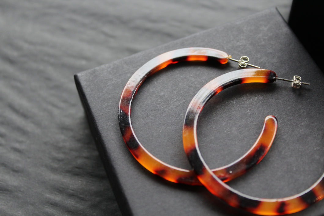 Acrylic Circle Hoop Stud Statement Earrings