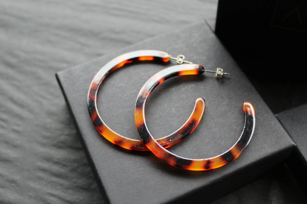 Acrylic Circle Hoop Stud Statement Earrings - Swax Jewellery Barmouth