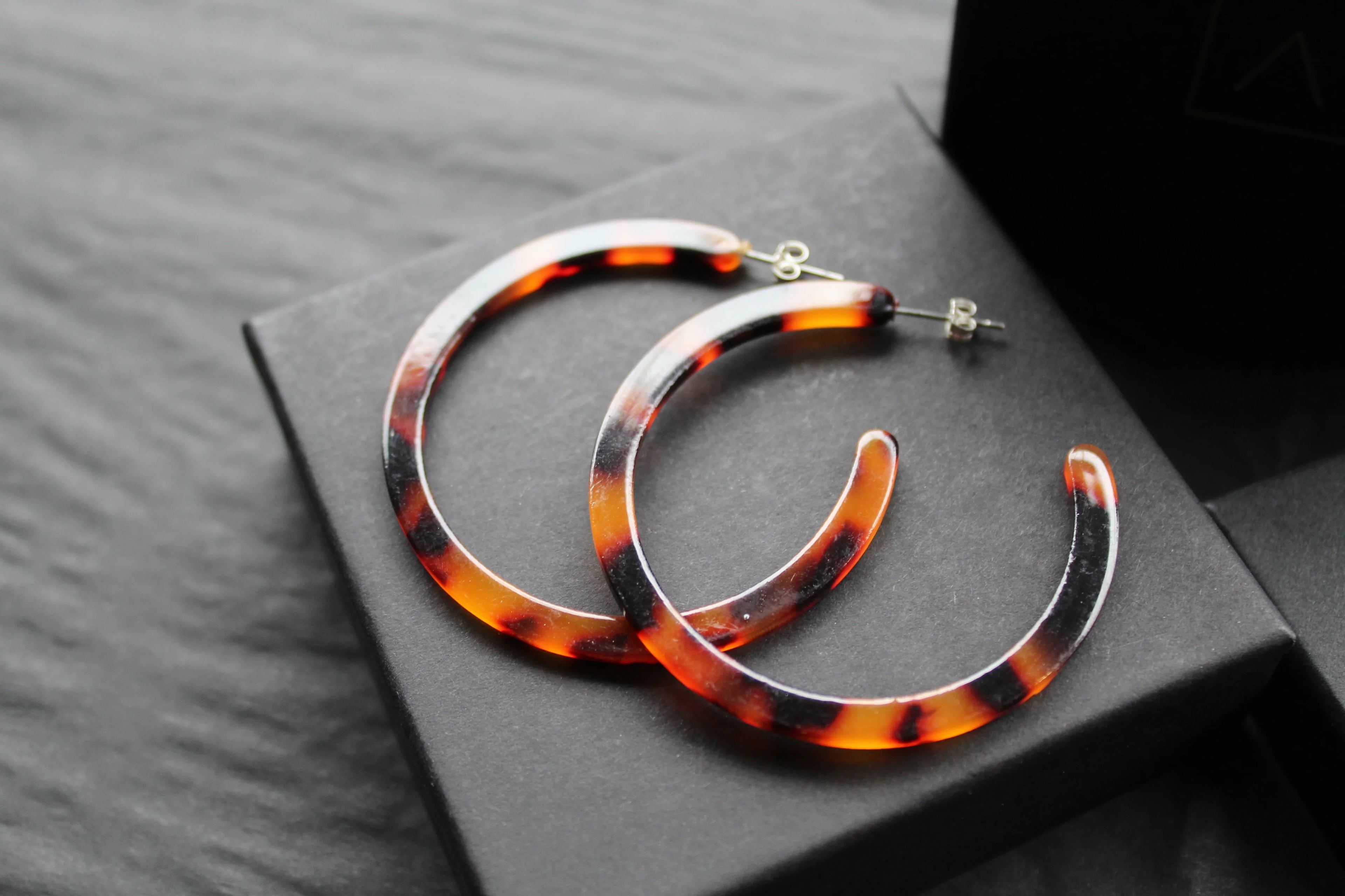Acrylic Circle Hoop Stud Statement Earrings - Swax Jewellery Barmouth