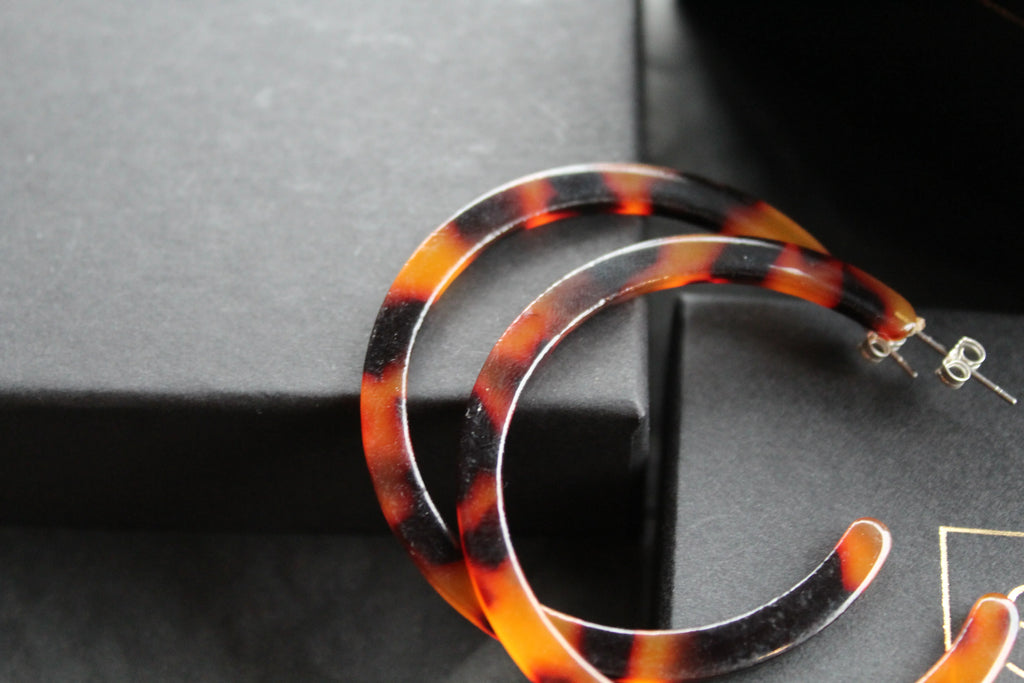 Acrylic Circle Hoop Stud Statement Earrings - Swax Jewellery Barmouth