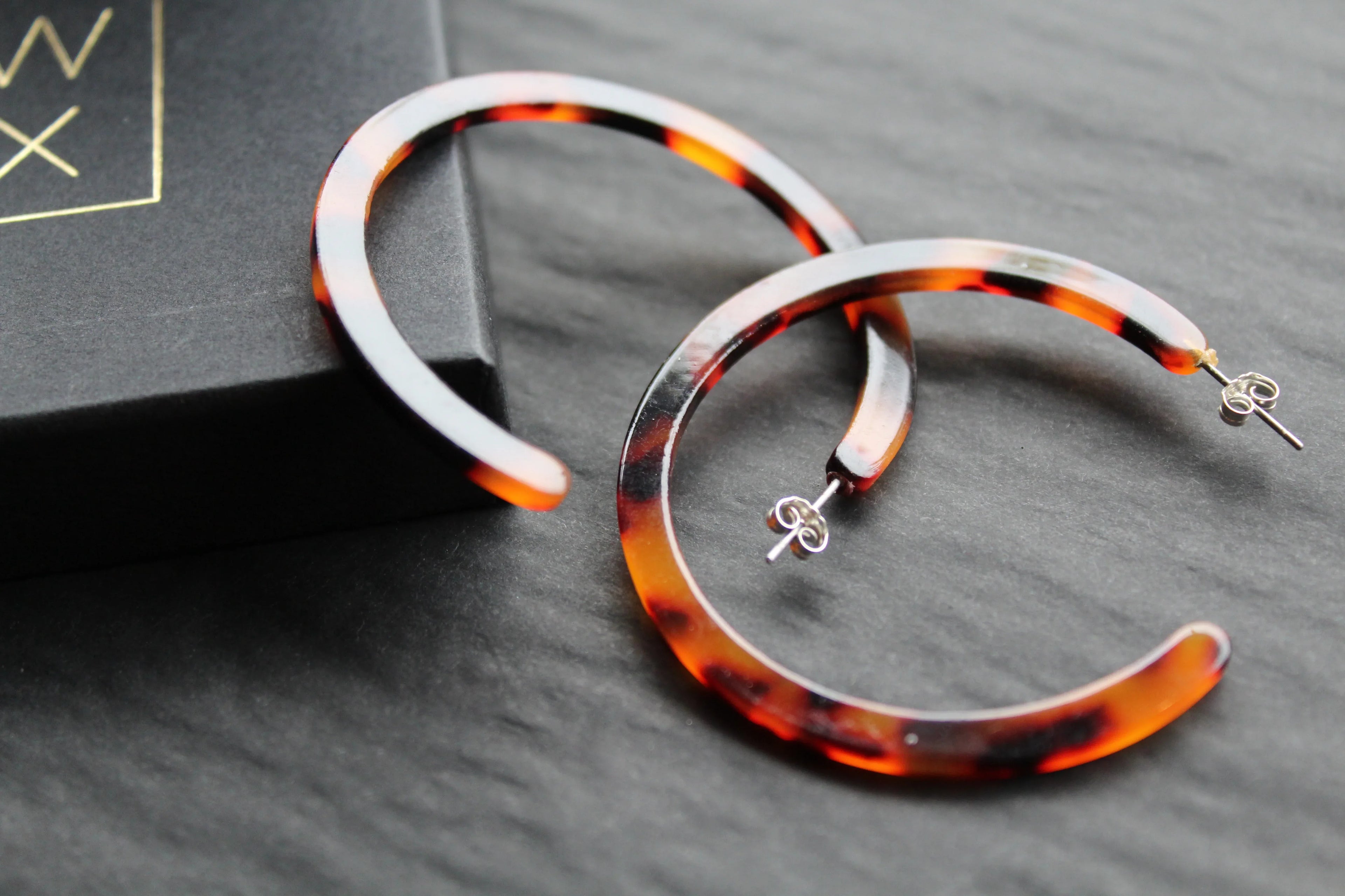 Acrylic Circle Hoop Stud Statement Earrings - Swax Jewellery Barmouth