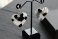 Acrylic Heart Hoops Black and White - Swax Jewellery Barmouth