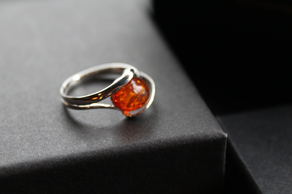 Amber Oval Ring - Swax Jewellery Barmouth