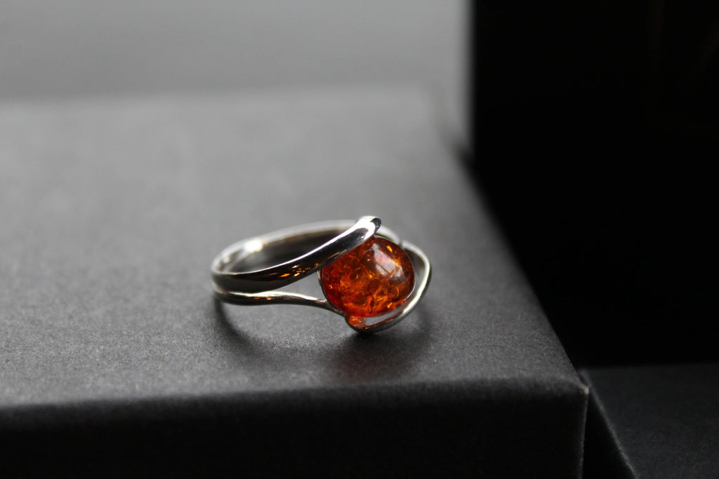 Amber Oval Ring - Swax Jewellery Barmouth