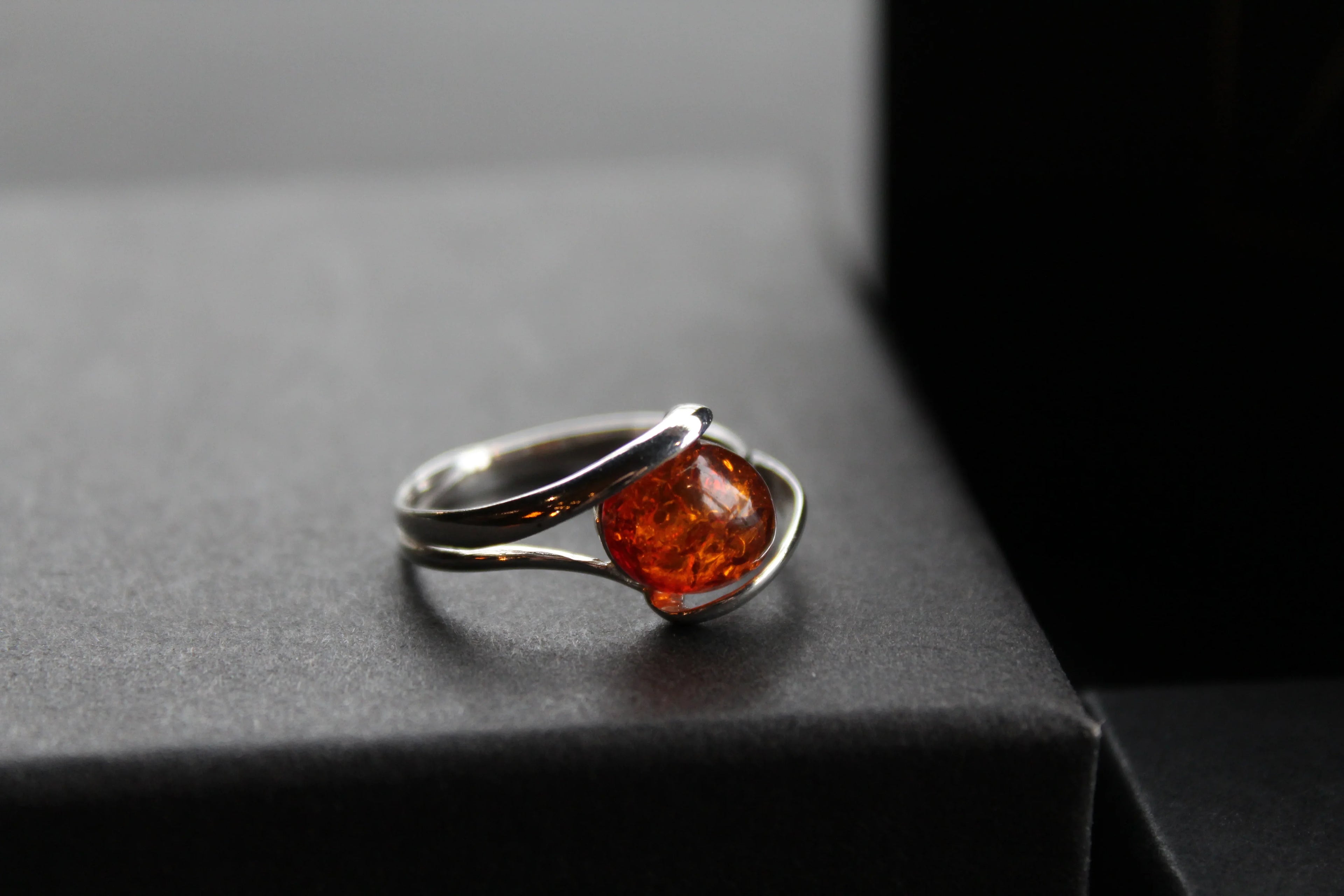 Amber Oval Ring - Swax Jewellery Barmouth