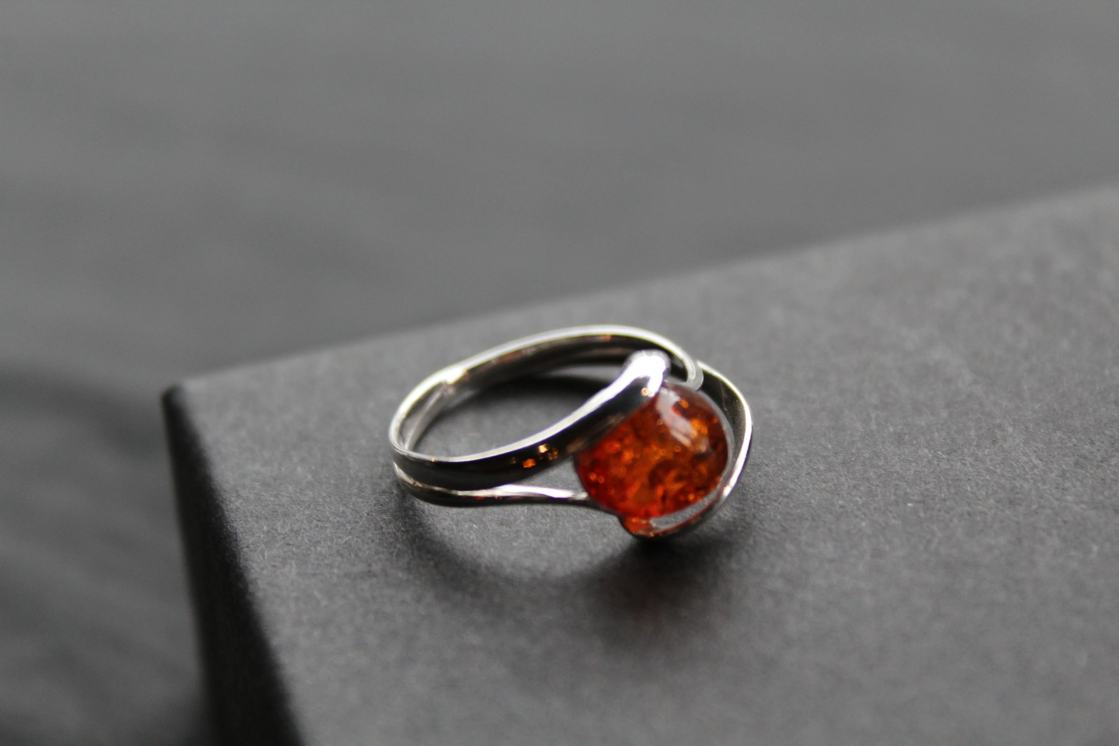 Amber Oval Ring - Swax Jewellery Barmouth