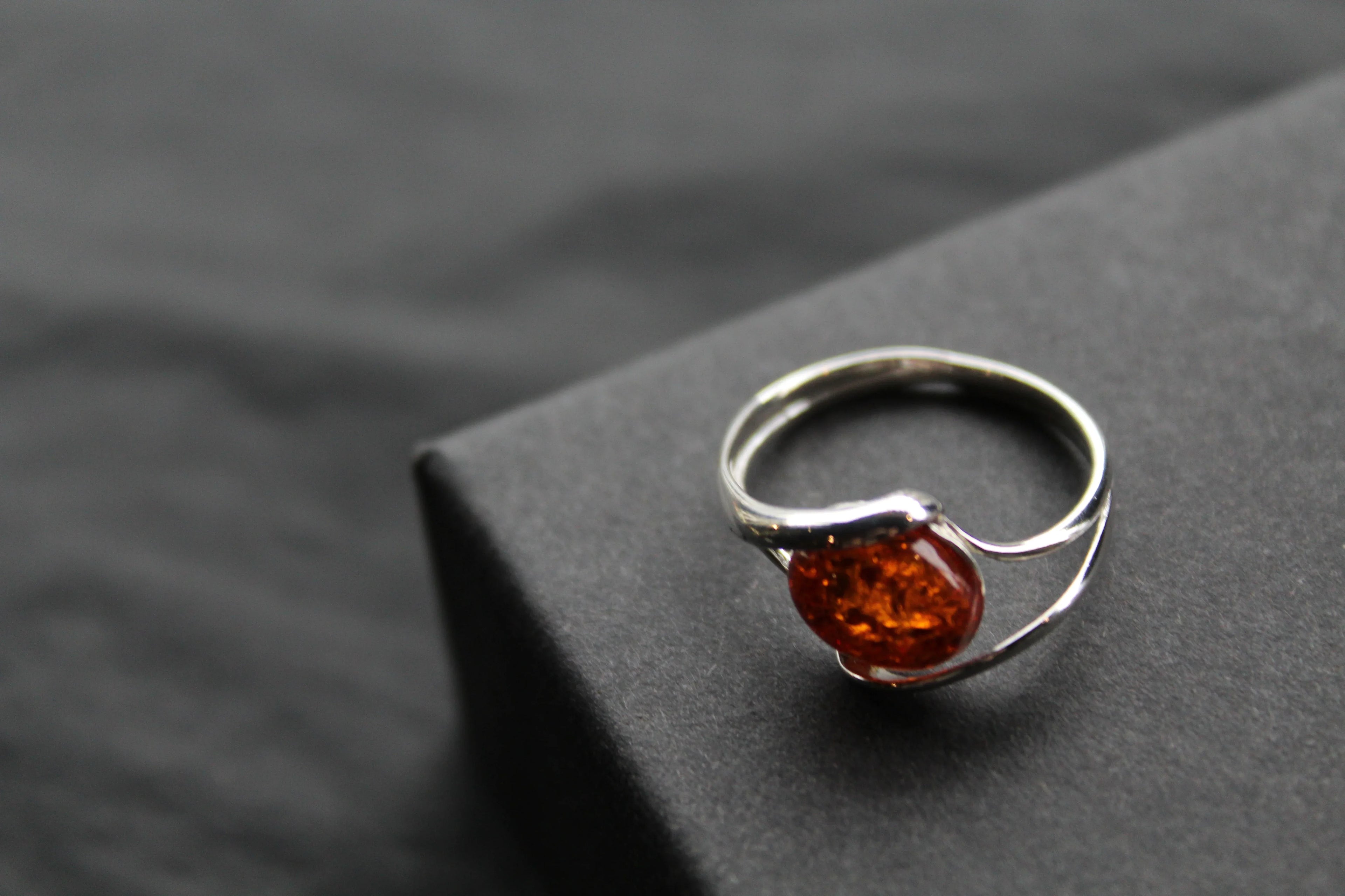 Amber Oval Ring - Swax Jewellery Barmouth