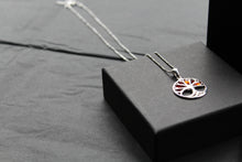 Load image into Gallery viewer, Amber Tree of Life Circle Pendant with Chain
