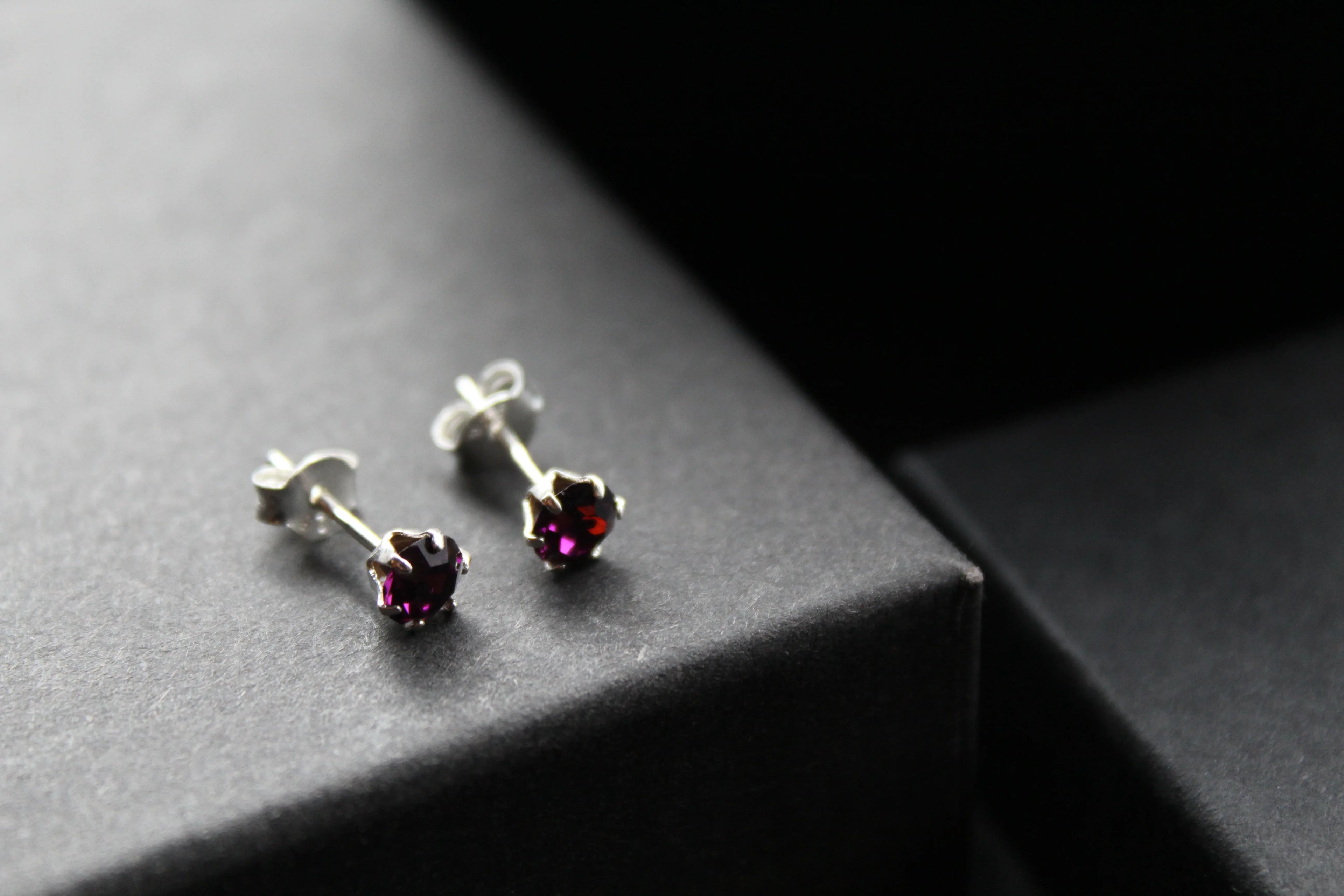 Amethyst Austrian Crystal Studs - Swax Jewellery Barmouth