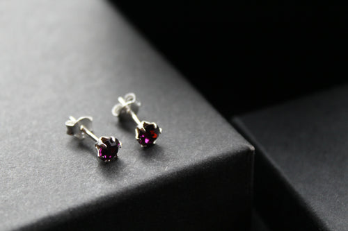 Amethyst Austrian Crystal Studs - Swax Jewellery Barmouth