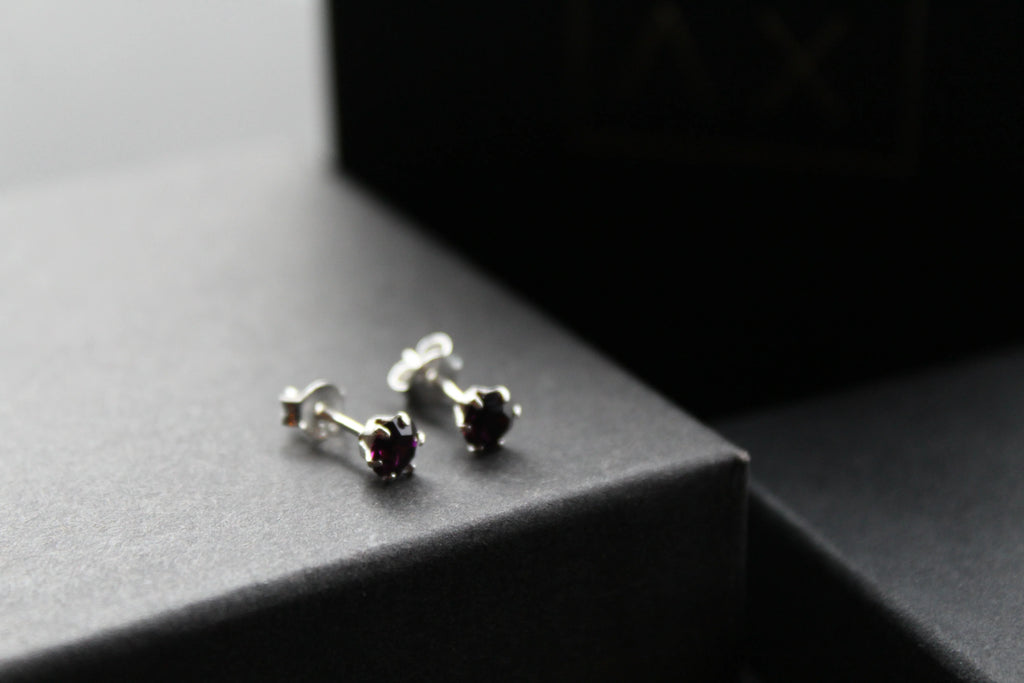 Amethyst Austrian Crystal Studs - Swax Jewellery Barmouth