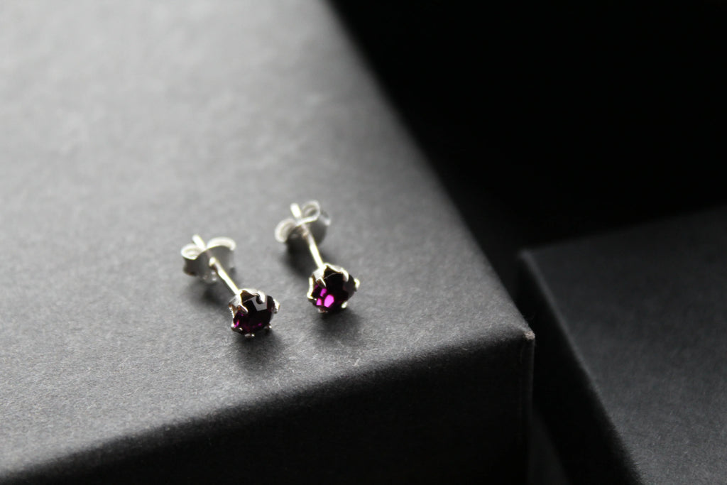Amethyst Austrian Crystal Studs - Swax Jewellery Barmouth