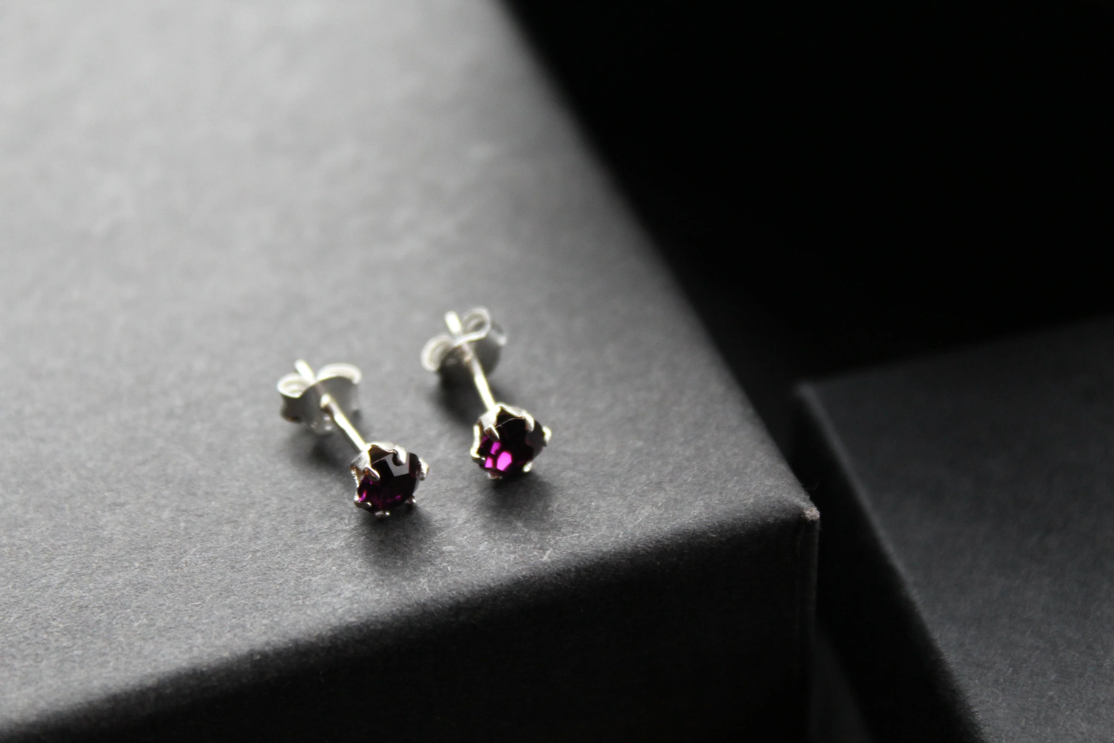 Amethyst Austrian Crystal Studs - Swax Jewellery Barmouth