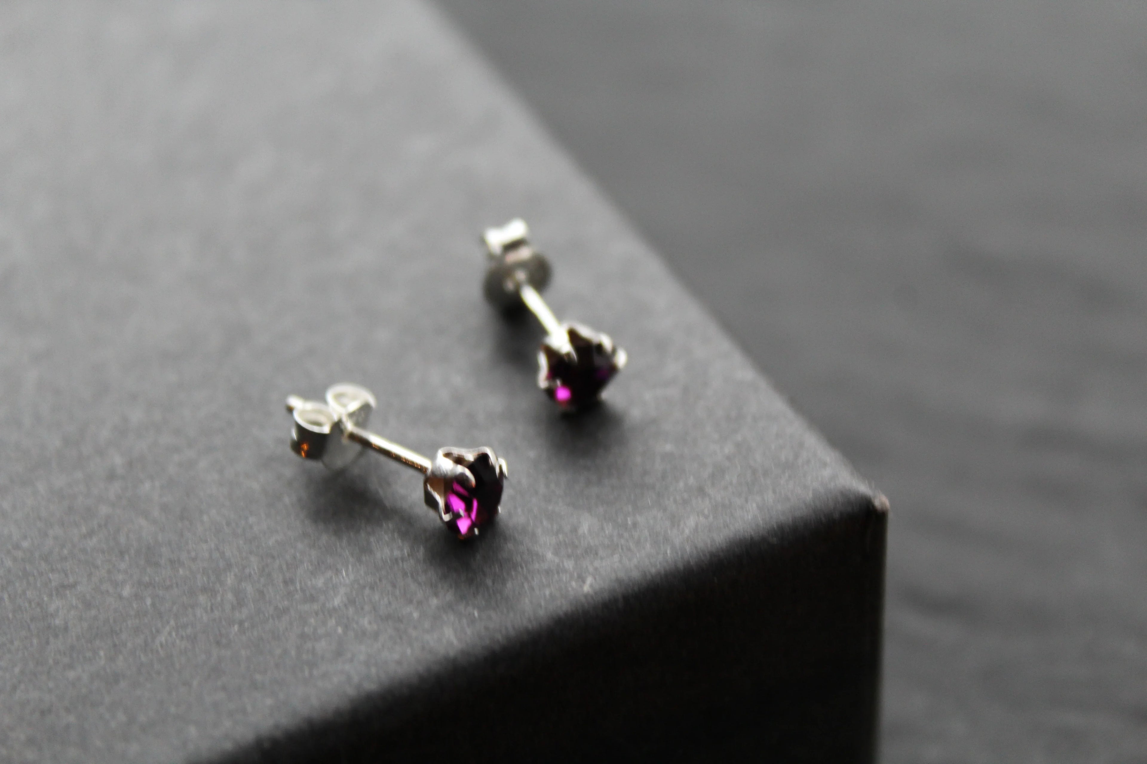 Amethyst Austrian Crystal Studs - Swax Jewellery Barmouth