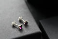 Amethyst Austrian Crystal Studs - Swax Jewellery Barmouth