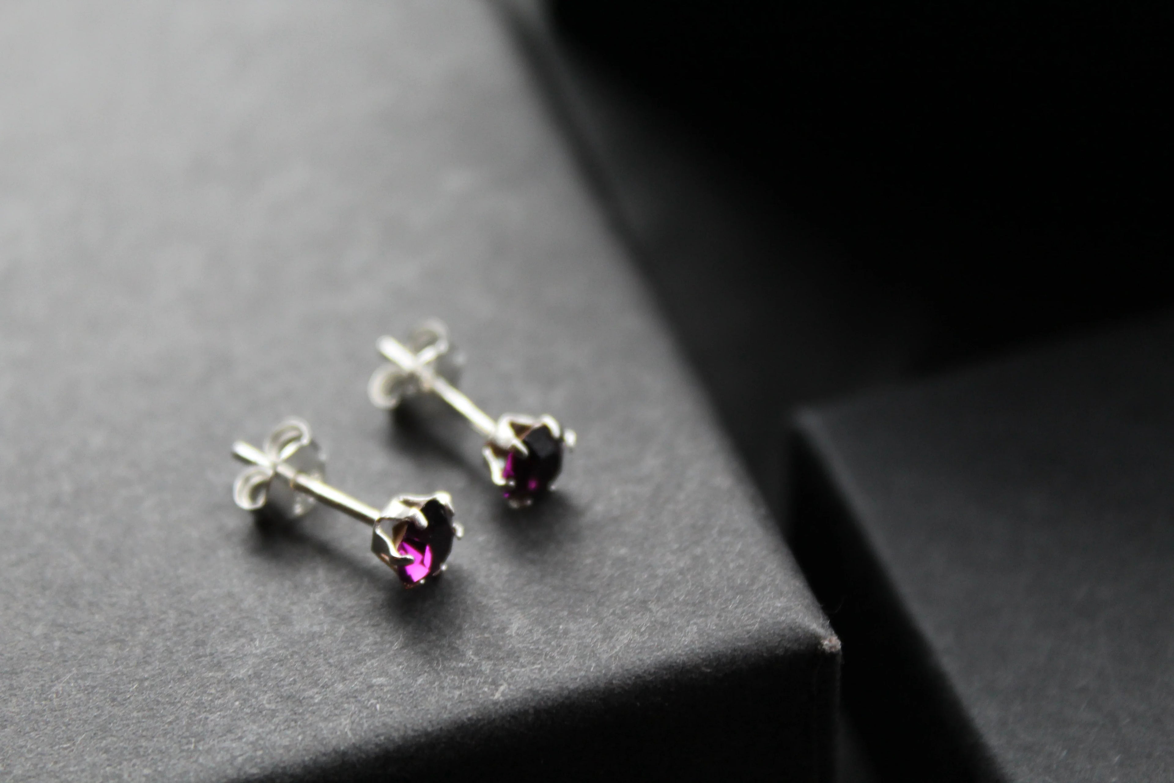 Amethyst Austrian Crystal Studs - Swax Jewellery Barmouth
