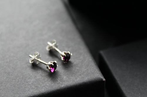 Amethyst Austrian Crystal Studs - Swax Jewellery Barmouth