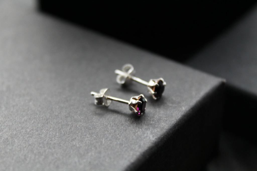 Amethyst Austrian Crystal Studs - Swax Jewellery Barmouth
