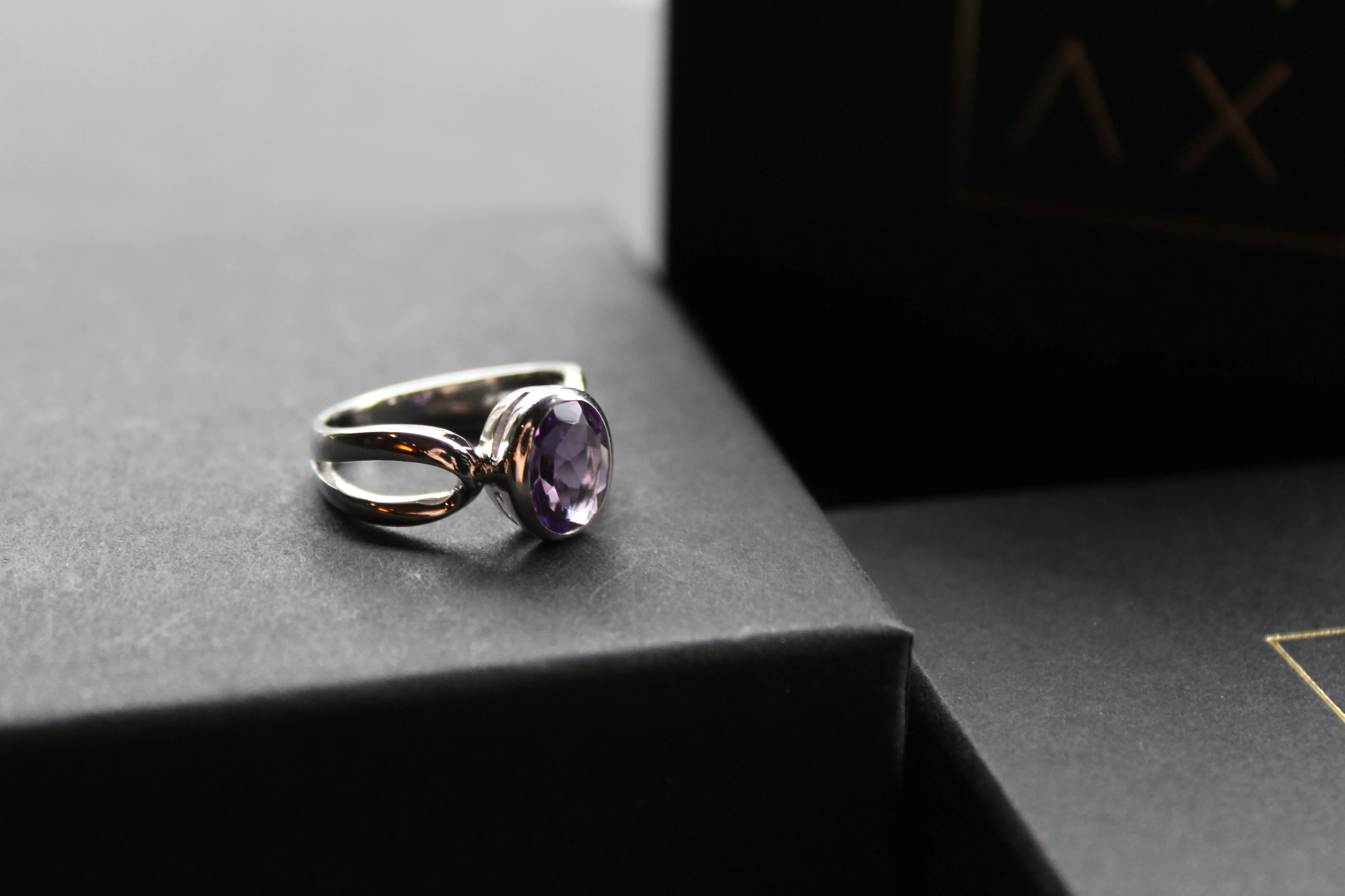 Amethyst Cocktail Ring - Swax Jewellery Barmouth