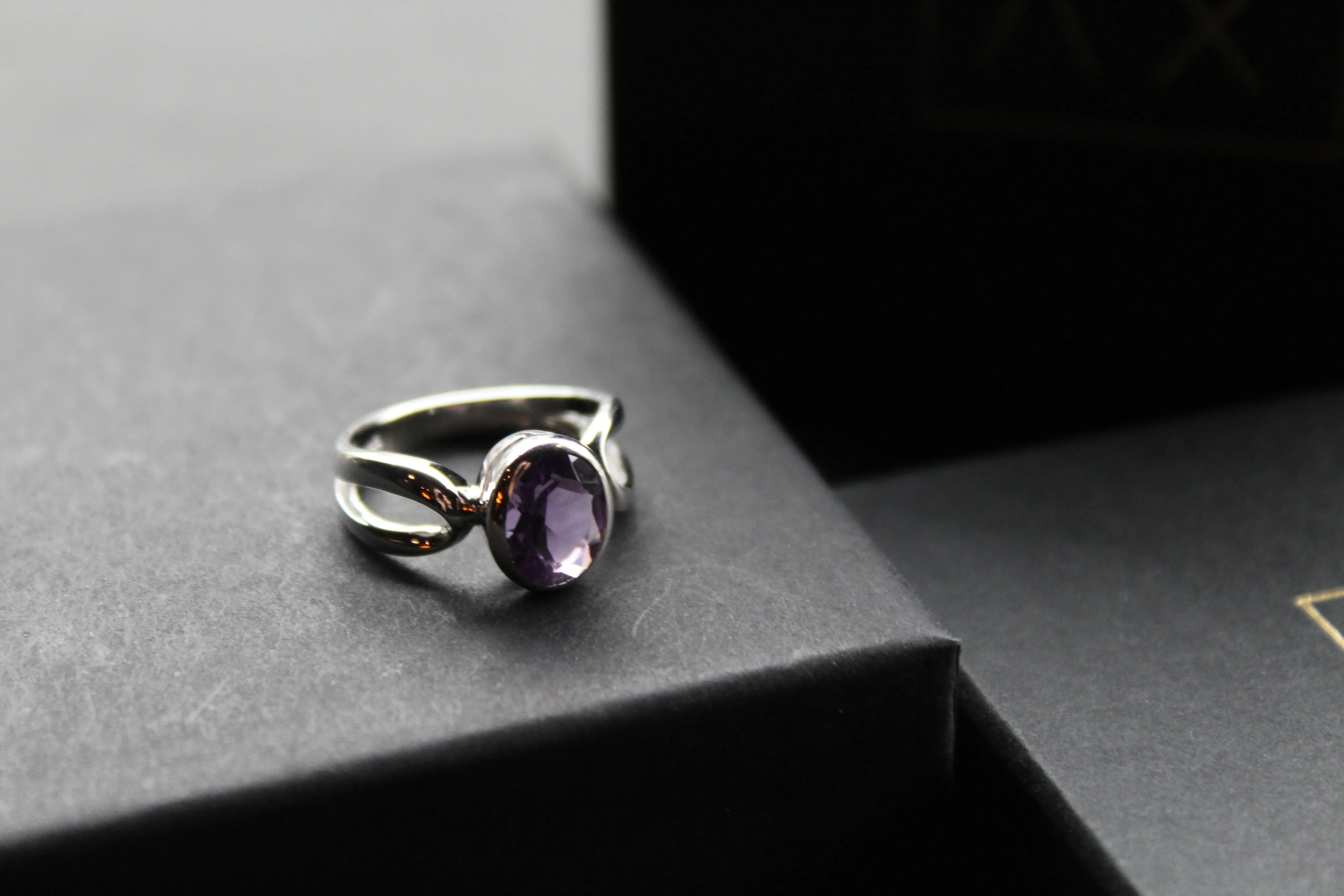 Amethyst Cocktail Ring - Swax Jewellery Barmouth