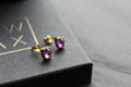 Amethyst Gold on Silver Studs - Swax Jewellery Barmouth