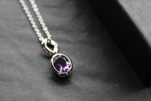 Load image into Gallery viewer, Amethyst Oval Drop Necklace
