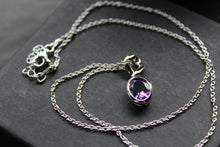 Load image into Gallery viewer, Amethyst Oval Drop Necklace
