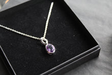 Load image into Gallery viewer, Amethyst Oval Drop Necklace
