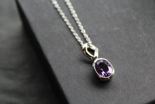Load image into Gallery viewer, Amethyst Oval Drop Necklace
