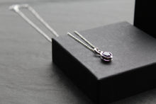Load image into Gallery viewer, Amethyst Oval Drop Necklace
