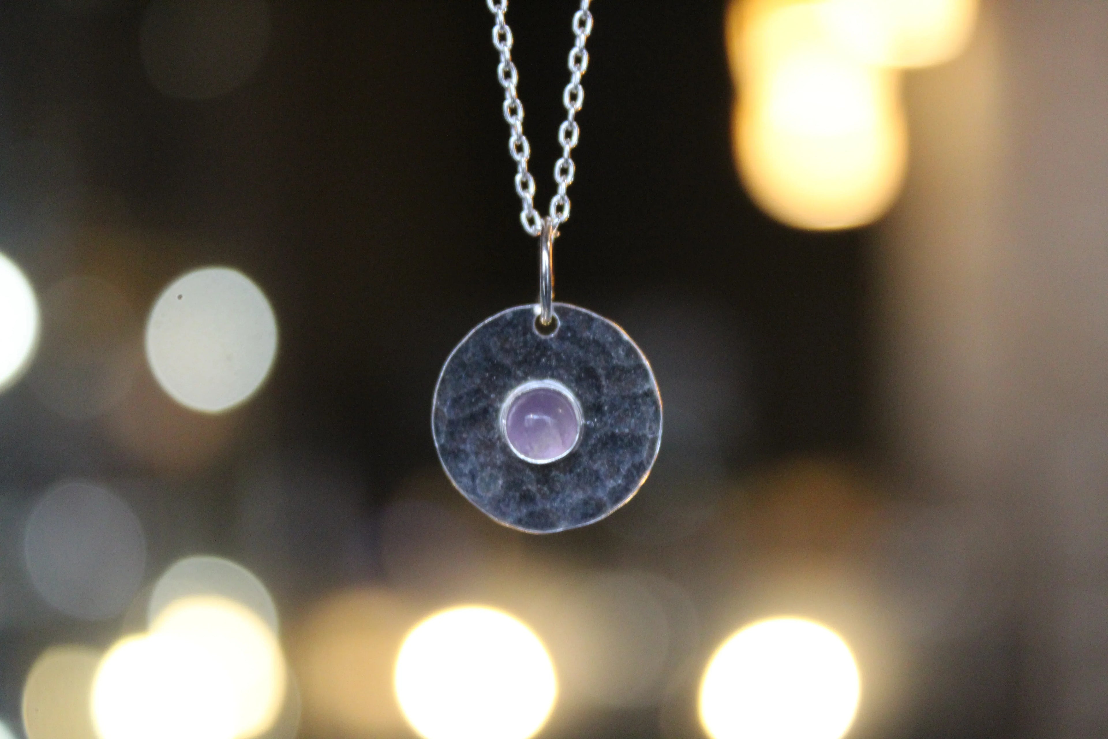Amethyst Stone Set Necklace - Swax Jewellery Barmouth