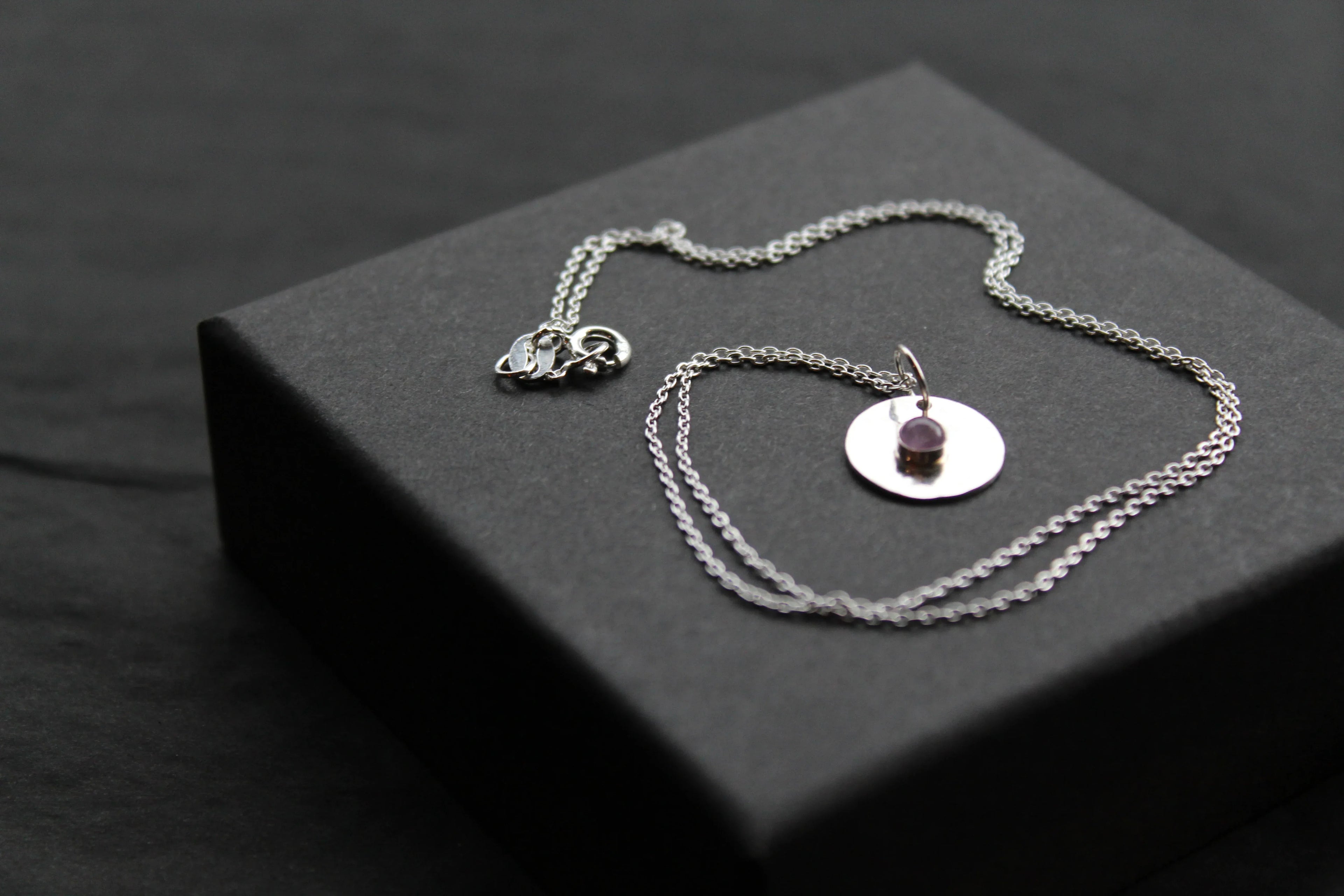 Amethyst Stone Set Necklace - Swax Jewellery Barmouth