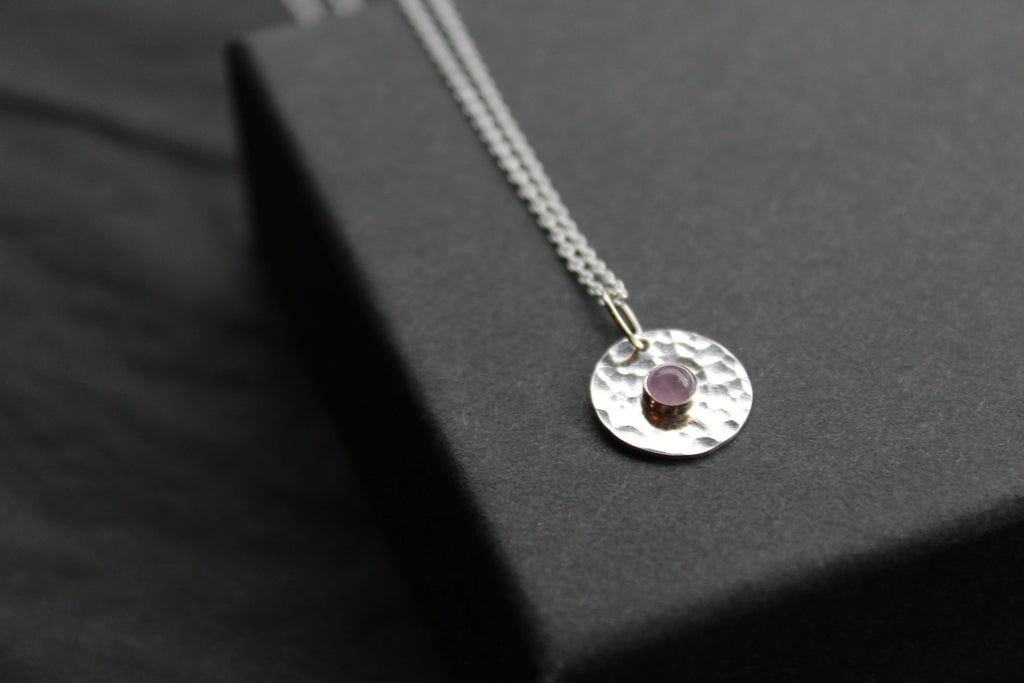Amethyst Stone Set Necklace - Swax Jewellery Barmouth