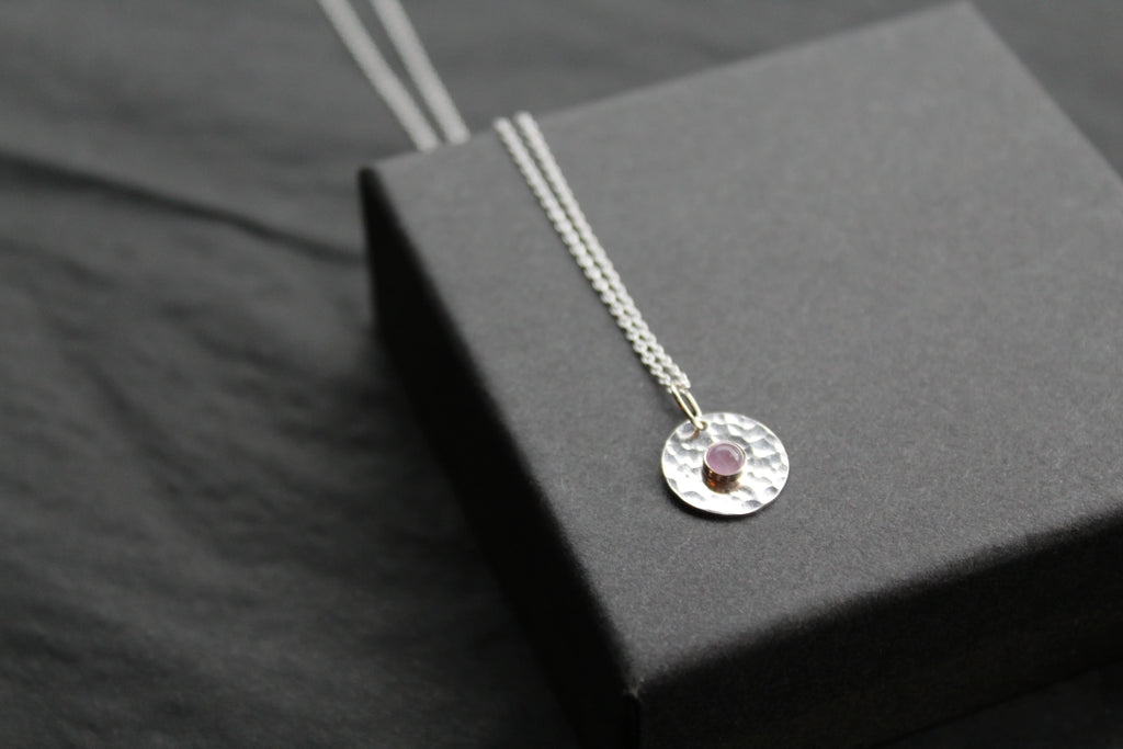 Amethyst Stone Set Necklace - Swax Jewellery Barmouth