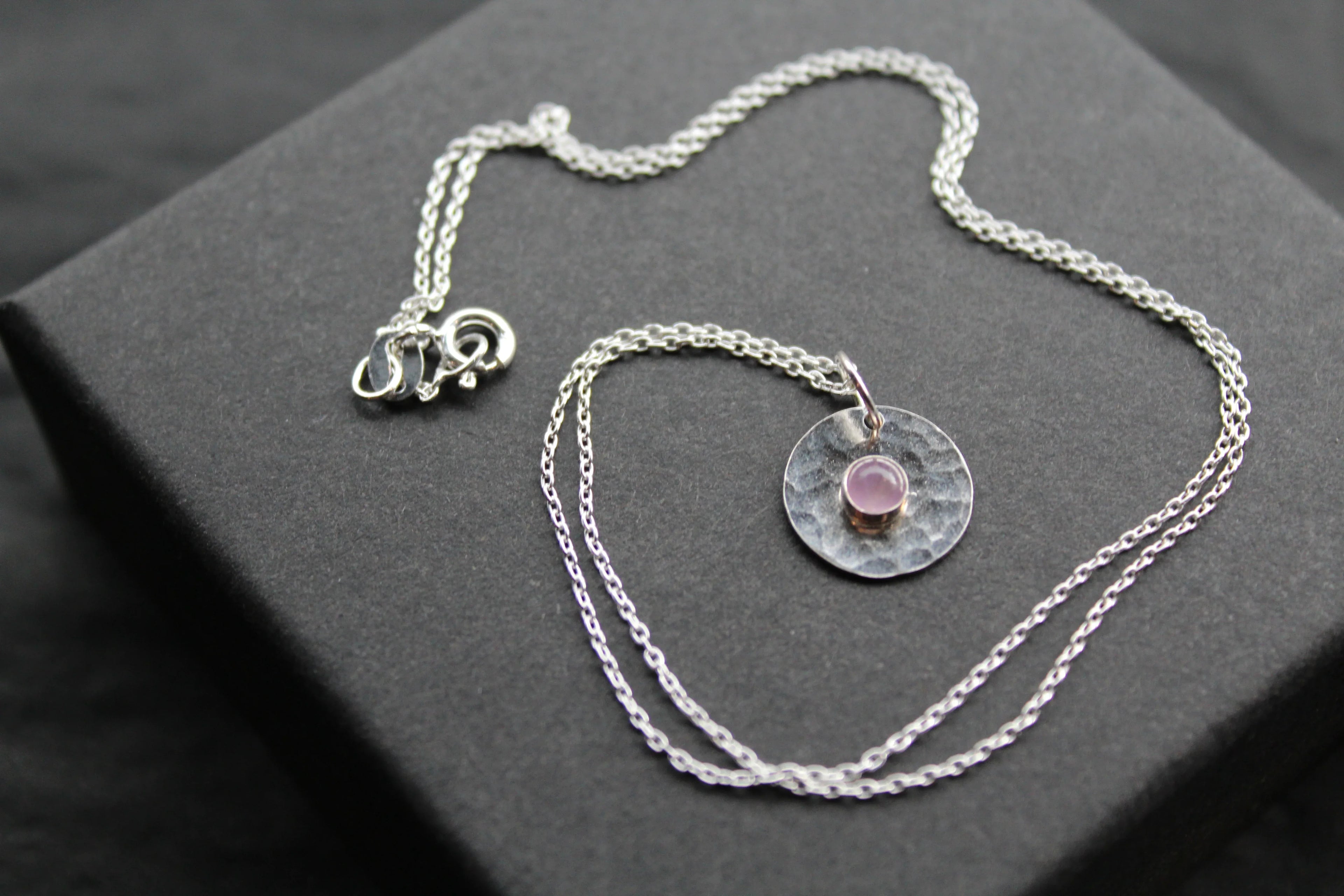 Amethyst Stone Set Necklace - Swax Jewellery Barmouth