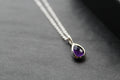 Amethyst Teardrop & Silver Necklace - Swax Jewellery Barmouth